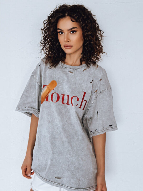 T-shirt damski TOUCH jasnoszary Dstreet