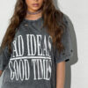 T-shirt damski z nadrukiem HAYATOUS grafitowy Dstreet