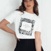 T-shirt damski z nadrukiem TEBOHON biały Dstreet