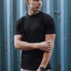 T-shirt męski bez nadruku czarny Dstreet