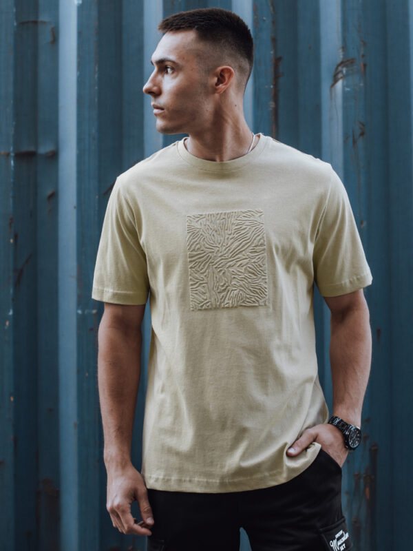 T-shirt męski beżowy Dstreet