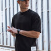 T-shirt męski czarny Dstreet