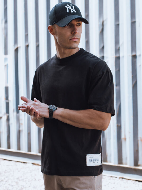 T-shirt męski czarny Dstreet