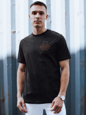 T-shirt męski czarny Dstreet