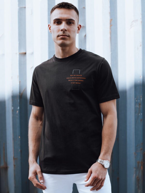 T-shirt męski czarny Dstreet