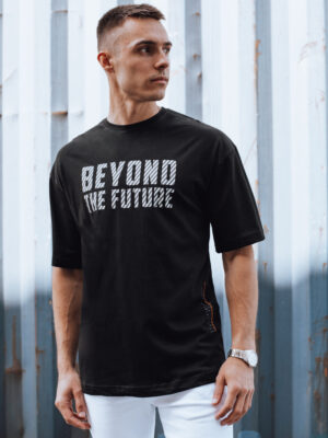 T-shirt męski czarny Dstreet