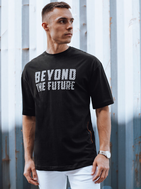T-shirt męski czarny Dstreet