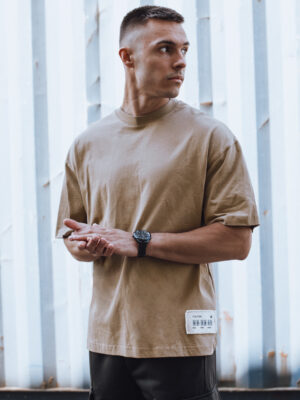 T-shirt męski kamelowy Dstreet