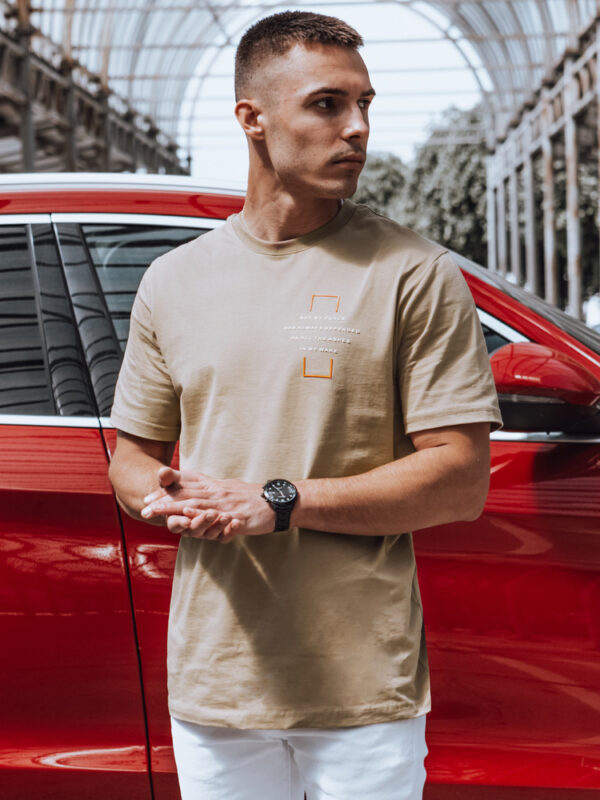 T-shirt męski kamelowy Dstreet