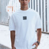 T-shirt męski z nadrukiem biały Dstreet