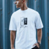 T-shirt męski z nadrukiem biały Dstreet