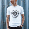 T-shirt męski z nadrukiem biały Dstreet
