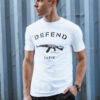 T-shirt męski z nadrukiem biały Dstreet