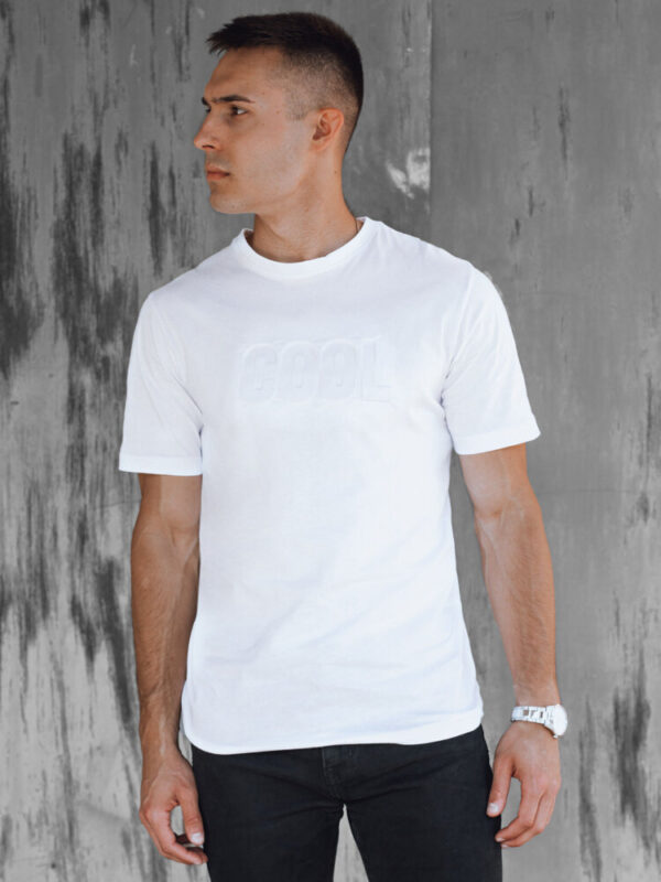 T-shirt męski z nadrukiem biały Dstreet