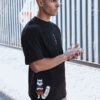 T-shirt męski z nadrukiem czarny Dstreet