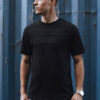 T-shirt męski z nadrukiem czarny Dstreet