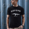 T-shirt męski z nadrukiem czarny Dstreet
