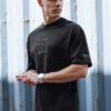 T-shirt męski z nadrukiem czarny Dstreet
