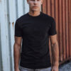 T-shirt męski z nadrukiem czarny Dstreet