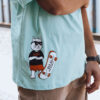 T-shirt męski z nadrukiem turkusowy Dstreet