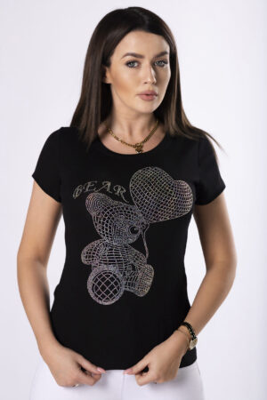 T-shirt z aplikacją z dżetów T-shirt z aplikacją z dżetów