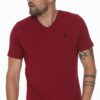 T8568 DEWBERRY V-NECK MEN'S T-SHIRT-BURGUNDY