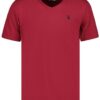 T8568 DEWBERRY V-NECK MEN'S T-SHIRT-DARK BURGUNDY