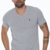 T8568 DEWBERRY V-NECK MEN'S T-SHIRT-GREY