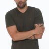 T8568 DEWBERRY V-NECK MEN'S T-SHIRT-KHAKI