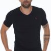 T8568 DEWBERRY V-NECK MEN'S T-SHIRT-NAVY BLUE