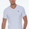 T8568 DEWBERRY V-NECK MEN'S T-SHIRT-WHITE