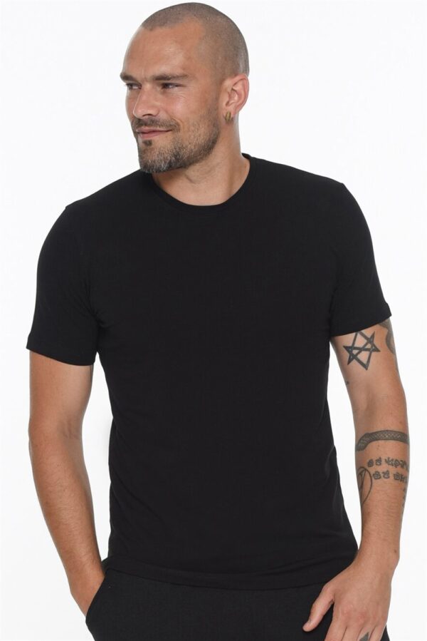 T8569 DEWBERRY BICYCLE COLLAR MEN'S T-SHIRT-BLACK