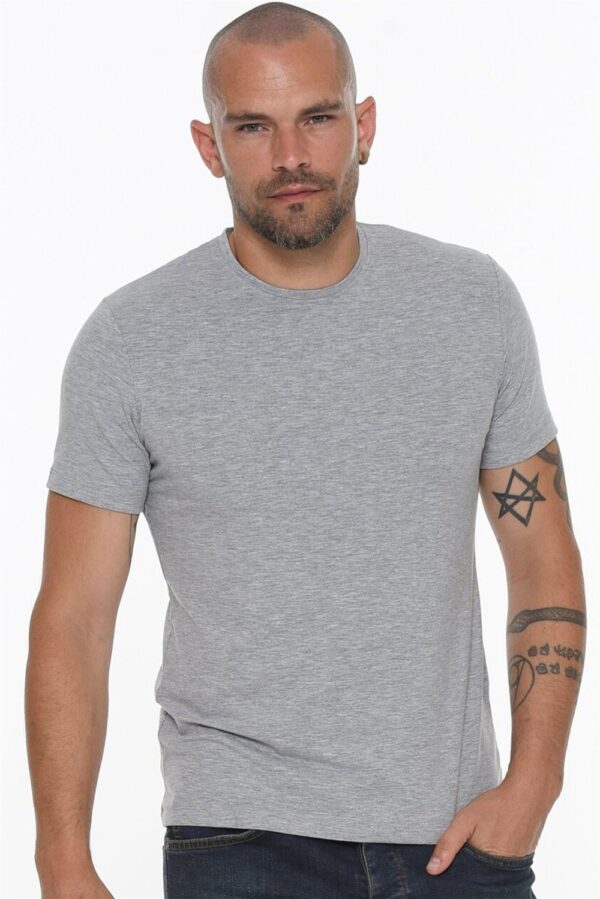 T8569 DEWBERRY BICYCLE COLLAR MEN'S T-SHIRT-GREY