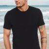 T8569 DEWBERRY BIKE COLLAR MEN'S T-SHIRT-BLACK-2