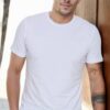 T8569 DEWBERRY BIKE COLLAR MEN'S T-SHIRT-LIGHT WHITE
