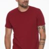 T8569 DEWBERRY BIKE NECK MEN'S T-SHIRT-DARK BURGUNDY