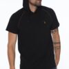 T8570 DEWBERRY HOODED MEN'S T-SHIRT-BLACK