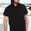 T8570 DEWBERRY HOODED MEN'S T-SHIRT-DARK BLACK