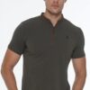 T8571 DEWBERRY ZIPPER MEN'S T-SHIRT-KHAKI