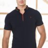 T8571 DEWBERRY ZIPPER MEN'S T-SHIRT-NAVY-2