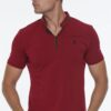 T8571 DEWBERRY ZIPPER MEN'S T-SHIRT-OPEN BURGUNDY