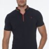 T8571 DEWBERRY ZIPPERED MEN'S T-SHIRT-NAVY BLUE