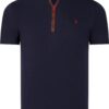 T8571 DEWBERRY ZIPPERED MEN'S T-SHIRT-PLAIN NAVY BLUE