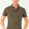 T8582 DEWBERRY MEN'S T-SHIRT-DARK KHAKI-2