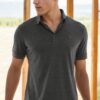 T8586 DEWBERRY MEN'S POLO NECK T-SHIRT-ANTHRACITE-2