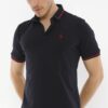 T8586 DEWBERRY MEN'S POLO NECK T-SHIRT-BLACK