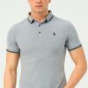 T8586 DEWBERRY MEN'S POLO NECK T-SHIRT-GREY-2