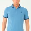 T8586 DEWBERRY MEN'S POLO NECK T-SHIRT-INDIGO-2