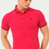 T8586 DEWBERRY MEN'S POLO NECK T-SHIRT-PLAIN FUCHSIA