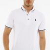 T8586 DEWBERRY MEN'S POLO NECK T-SHIRT-WHITE